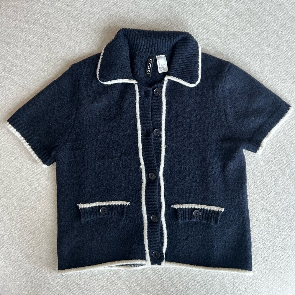 H&M Navy Blue Knit Sweater Top